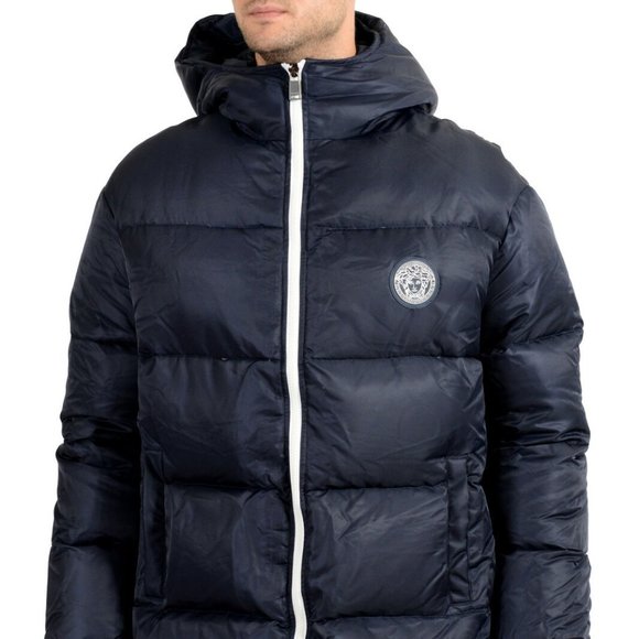Versace Men's Distressed Hooded Parka Jacket